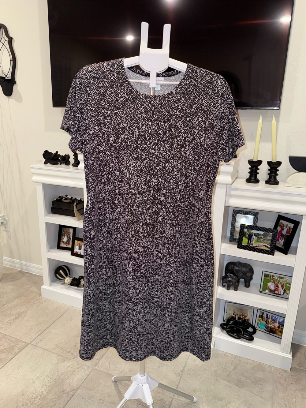 2 x 20$ LuLaRoe Black and White Micro Dot Short Sleeve Dress Size 2XL